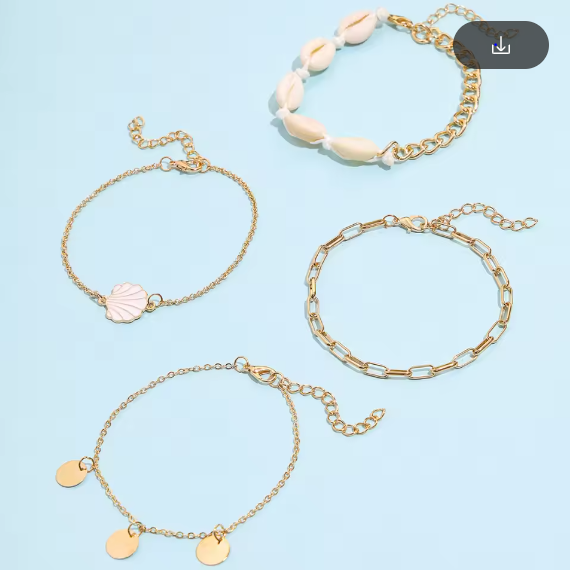 Lot de 4 Bracelet cheville
