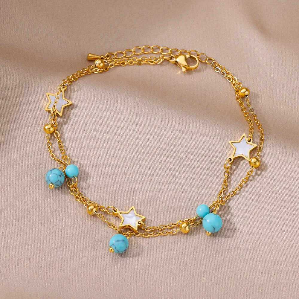 Bracelet cheville étoile