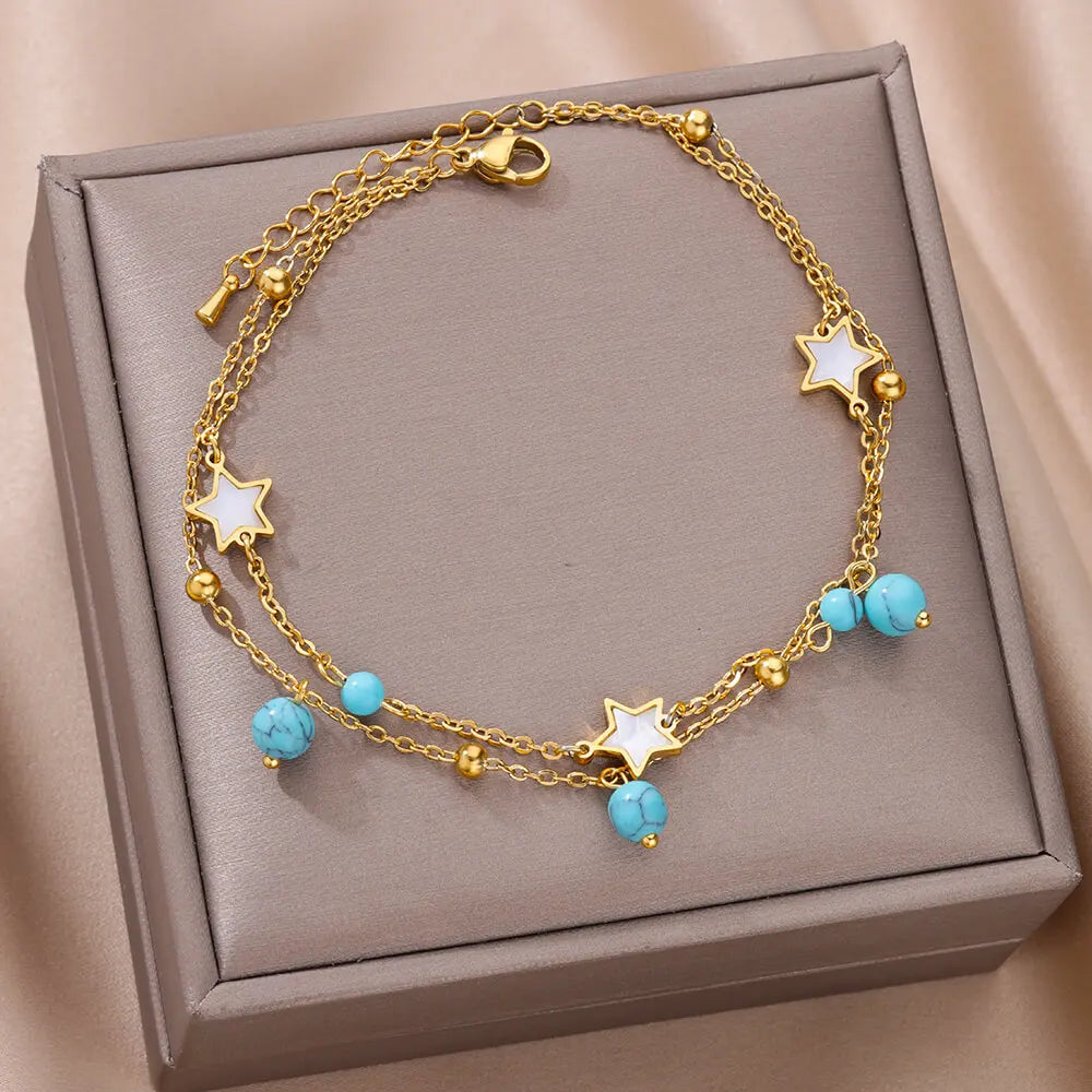 Bracelet cheville étoile