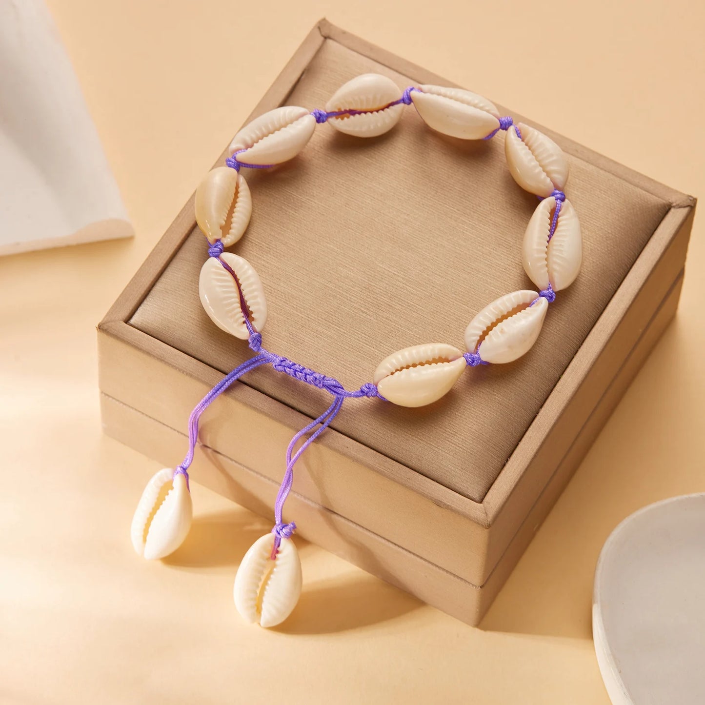 Bracelet cheville coquillage