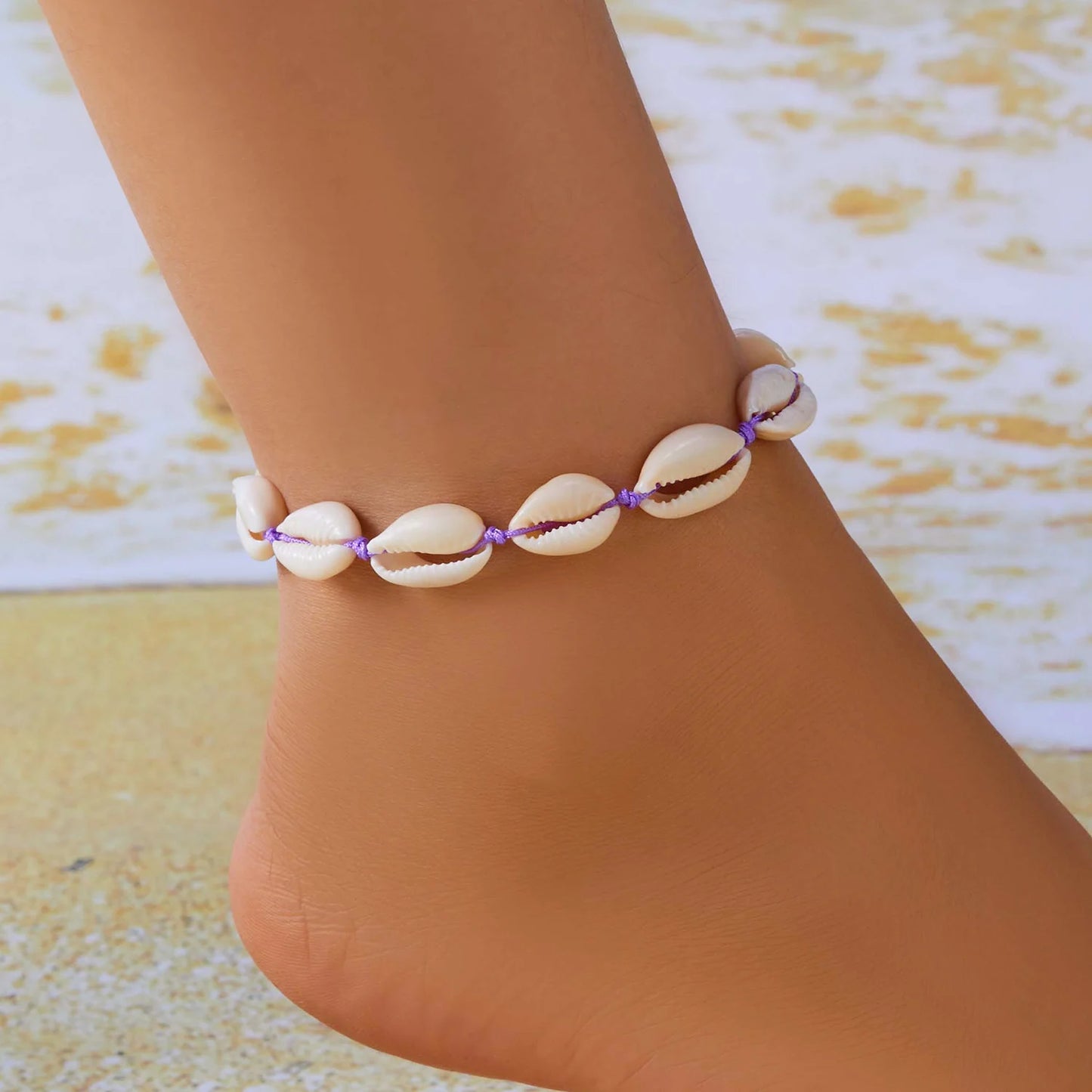 Bracelet cheville coquillage