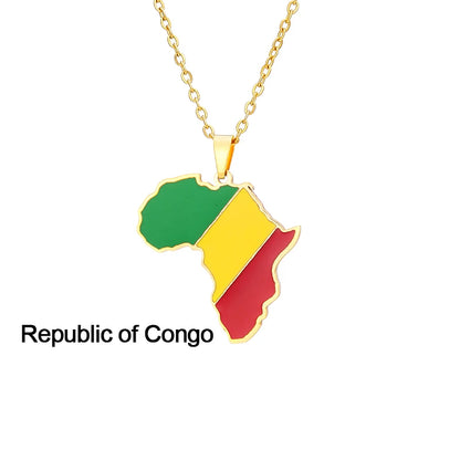 Colier Afrique ( avec drapeau du pays)