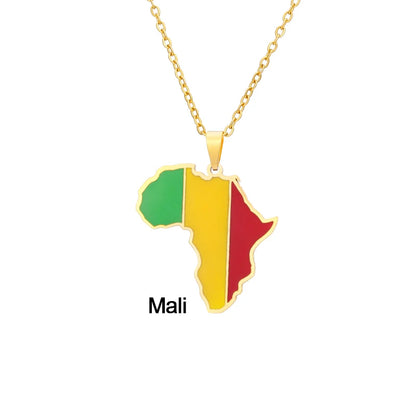 Colier Afrique ( avec drapeau du pays)