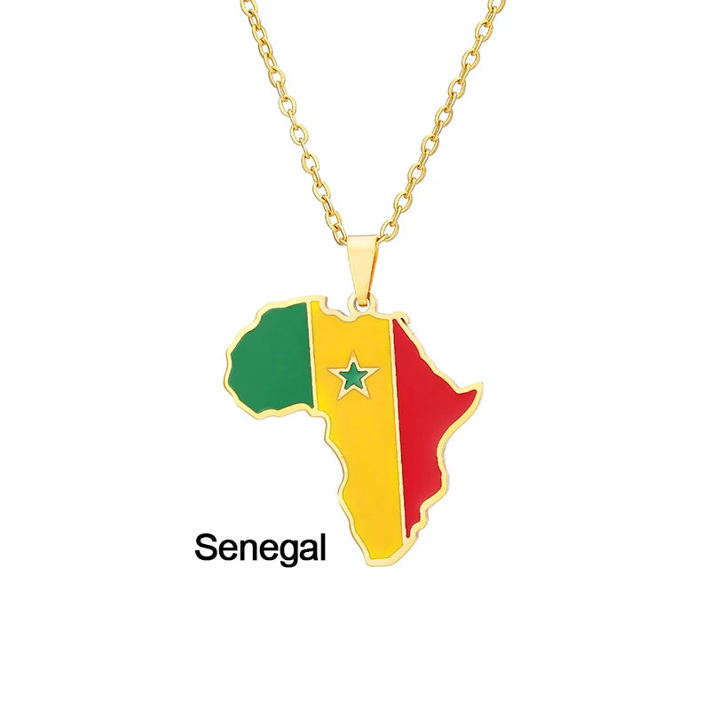 Colier Afrique ( avec drapeau du pays)