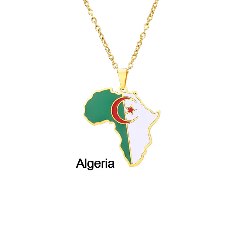 Colier Afrique ( avec drapeau du pays)