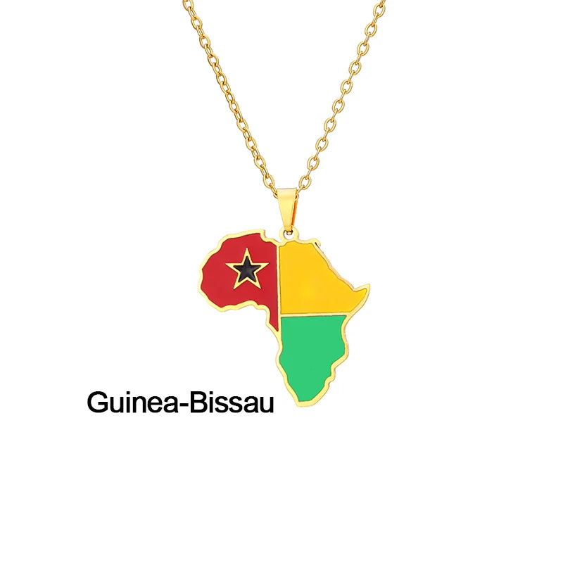 Colier Afrique ( avec drapeau du pays)