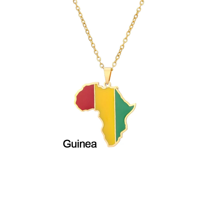 Colier Afrique ( avec drapeau du pays)