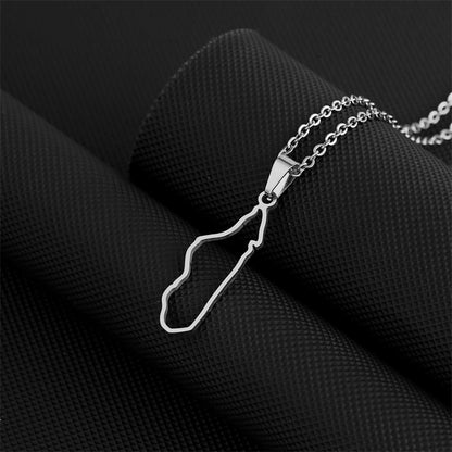 Stainless Steel Outline Madagascar Map Pendant Necklaces Ethnic Jewelry Silver/Gold Color Malagasy Country Map Necklaces